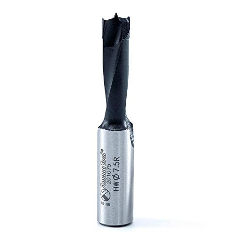 Amana Tool - 201075 Carbide Tipped Brad Pt. Boring Bit R/H 7.5mm Dia x 57mm Long x 10mm