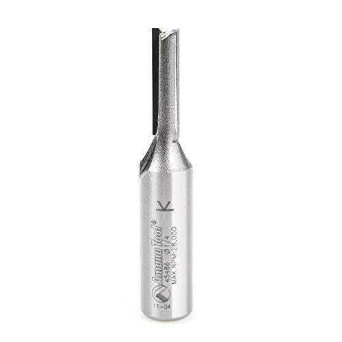 Amana Tool - 45486 Carbide Tipped Straight Plunge 1/4 Dia x 1" 2 Shank