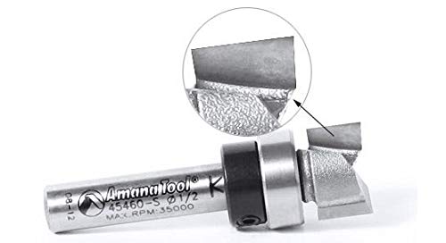 Amana Tool - 45462-S Carbide Tipped Flush Trim Plunge Template 5/8 Dia x 1/4" Sh