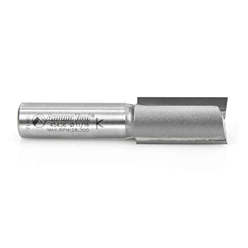 Amana Tool - 45436 Carbide Tipped Straight Plunge 11/16 Dia x 1-1/4 x 1/2" Shank