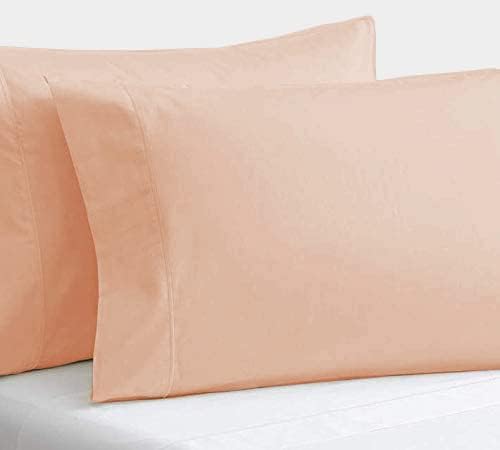 2Pcs Pillowcase 800 Thread Count 100% Egyptian Cotton Pillows for Sleeping, Soft & Silky Sateen Weave Bed Pillow Cover Long-Staple Standard Pillowcase Set of 2 Size (20"x40") - Blush Solid
