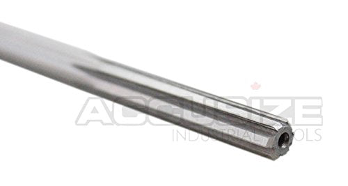 Accusize Industrial Tools 1/4'' H.S.S. Straight Shank Straight Flute Chucking Reamer, Flute Length 1-1/2'', Oal 6'', Right Hand, 6 Flute, 5015-0045