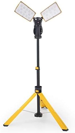 LUTEC ?륶pgraded??6290Pro 15000 Lumen 105 Watt Dual-Head LED Work Light with Telescoping Tripod, Work Light with Stand Rotating Waterproof Lamps and 8 Ft 3-Prong Power Cord