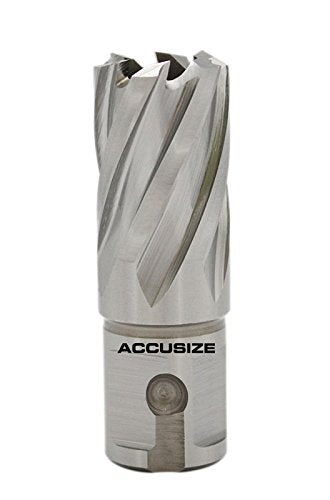 Accusize Industrial Tools 10 Pc Hss Annular Cutter 13/16'' by 1'' Depth with Nitto/1 Touch/3/4'' Weldon Shank, Plus 1 Pilot Pin, 1190-2021pin