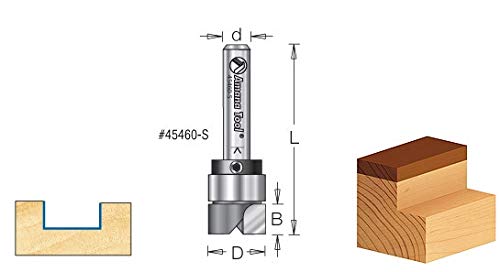 Amana Tool - 45464-S Carbide Tipped Flush Trim Plunge Template 3/4 Dia x 1/4" Sh