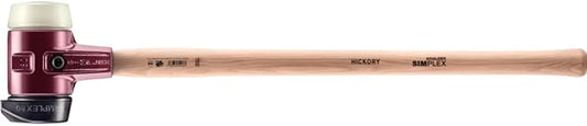 Halder Simplex SledgeHammer 3028.281 - Medium-Hard Rubber Insert, Nylon Insert, Cast Iron Housing with Handle Protection Sleeve, Varnished Wooden Handle, 80mm, 7.6 lbs.