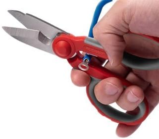 Ascend Tools Multipurpose Electrician's Shears 5-1/2 inch - High Carbon Steel Serrated Blade, Cut/Strip Electrical Wire, Wire Cutting Notch, Crimp Terminals, Clean/file Electrical Boxes
