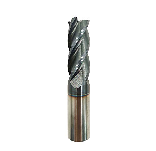3/4" Carbide Square End Mill, HRC 45 Deg Single End 4 Flute AlTiN Coating Mill Bits