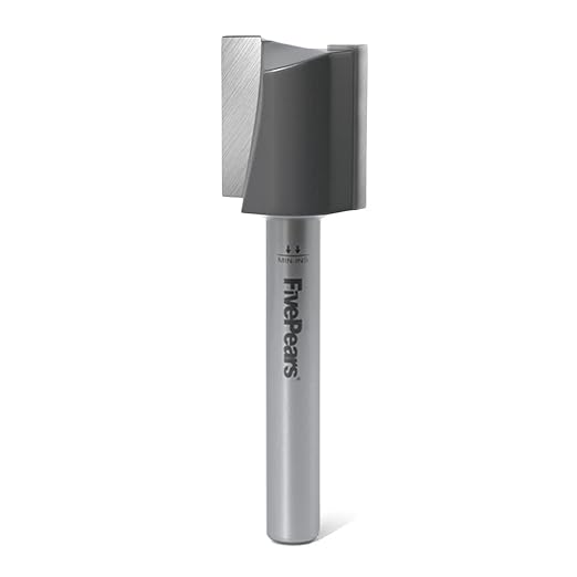 FivePears Straight Router Bits 1/4 Inch Shank Double Flute, 3/4 Inch Cutting Diameter, 3/4 Inch Cutting Length, Used for Create Groove, Dado or Hollow