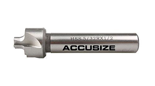 Accusize Industrial Tools Hss Corner Roudning End Mill, 5/32'' Radius, 1/2'' Shank Diameter, 3/4'' Largest Diameter, 3'' Oal, 1011-0532