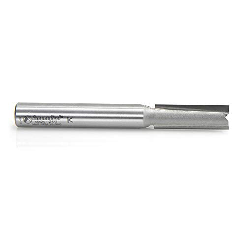 Amana Tool 45424 Carbide Tipped Straight Plunge High Production 1/2 D x 1-1/2 CH x 1/2 SHK x 4-1/4 Inch Long Router Bit