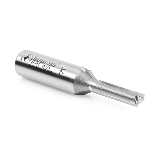 Amana Tool - 45486 Carbide Tipped Straight Plunge 1/4 Dia x 1" 2 Shank