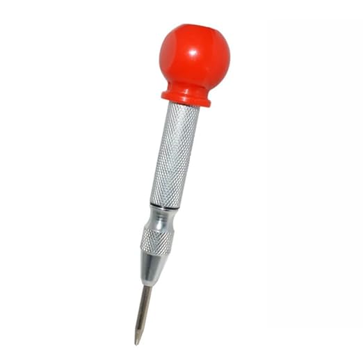 5-Inch Automatic Spring Loaded Center Punch for Metal | Adjustable Impact Tool, Auto Center Punch with S2 Steel Tip, for Metal, Wood, Plastic, Glass & Leather