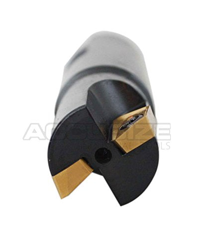 Accusize Industrial Tools 1'' 90 Deg Square Shoulder Indexable End Mill Plus 12 Apkt1604 Carbide Inserts, 0056-0921+0056-1604