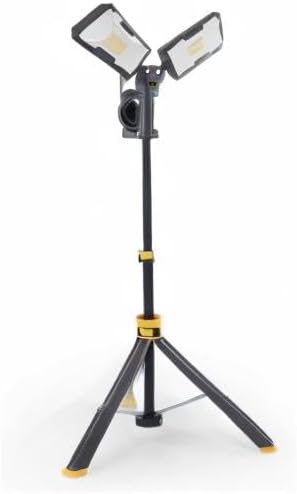 LUTEC ?륶pgraded??6290Max 11000 Lumen 92W Dimmable LED Work Light with Telescoping Tripod, Adjustable Color Temperature Dual-Head Work Light with Stand and 8 Ft 3-Prong Power Cord