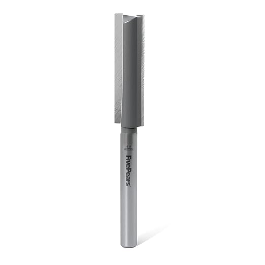 FivePears Straight Router Bits 1/4 Inch Shank Double Flute, 1/2 Inch Cutting Diameter, 1 Inch Cutting Length, Used for Create Groove, Dado or Hollow