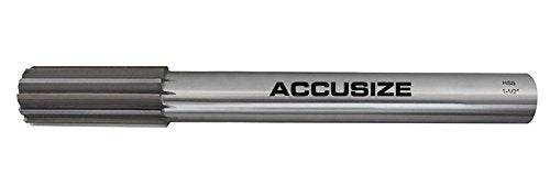 Accusize Industrial Tools 1-1/2'' H.S.S. M2 Straight Shank Straight Flute Chucking Reamer, Flute Length 3-1/2'', Oal 12-1/2'', Rh, 12 Flute, 5015-0340