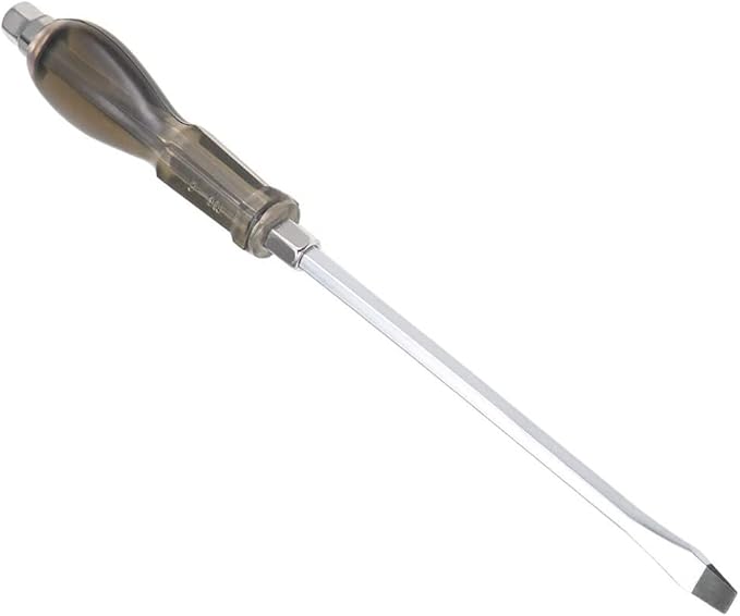 Utoolmart Flat-Head Demolition Screwdriver with Striking Cap 8 Inch Slotted Impact Screwdriver Keystone Magnetic Tip Driver 1Pcs