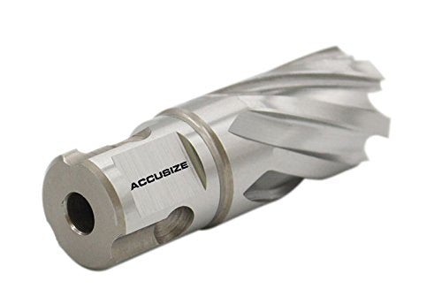 Accusize Industrial Tools 10 Pc Hss Annular Cutter 13/16'' by 1'' Depth with Nitto/1 Touch/3/4'' Weldon Shank, Plus 1 Pilot Pin, 1190-2021pin