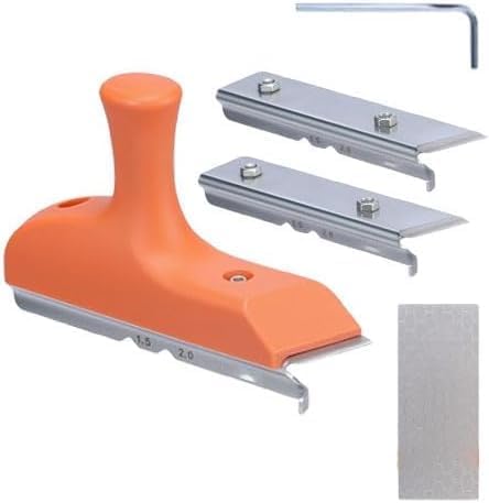 3-in-1 Veneer Edge Trimmer – Precision Stainless Steel Blade Tool for Woodworking, Cabinet & Furniture Finishing (R1.5/R2 Bevel Settings, Lightweight Ergonomic Design, 0.55 lbs)