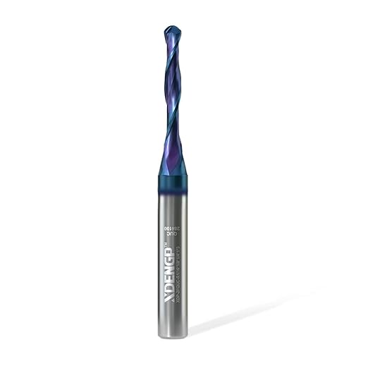 Up Cut Ball Nose Router Bit for CNC, 1/8 inch Cutting Diameter and 1 inch Cutting Length 1/4 inch Shank with NACO Coated Carbide End Mill for Wood Side Milling End Milling, Finish Machining
