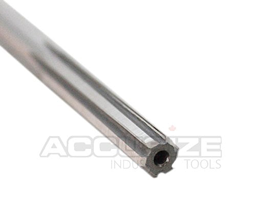 Accusize Industrial Tools 1/4'' H.S.S. Straight Shank Straight Flute Chucking Reamer, Flute Length 1-1/2'', Oal 6'', Right Hand, 6 Flute, 5015-0045