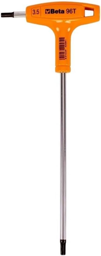 Beta 96T Metric T-Handle Hex Key Wrench 3mm | High Torque Ergonomic Allen Wrench with Dual Hex Tips | Drop Prevention Hole | Industrial Strength | Made in Italy