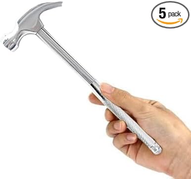 6 in 1 Multifunctional Tool Set with Slotted/Flat Head Phillips Screwdriver and Nut Drivers Garden Tool Nail Puller Hammer Best Gift for Birthday Valentine's Day（SILVER）