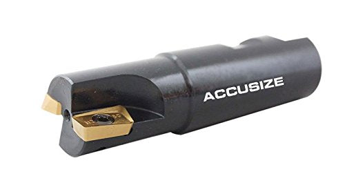 Accusize Industrial Tools 1'' 90 Deg Square Shoulder Indexable End Mill Plus 12 Apkt1604 Carbide Inserts, 0056-0921+0056-1604