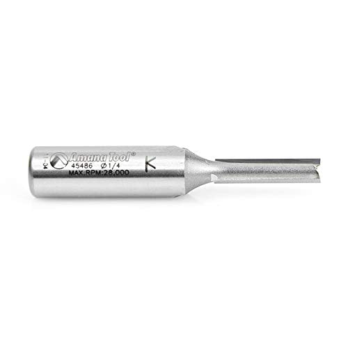 Amana Tool - 45486 Carbide Tipped Straight Plunge 1/4 Dia x 1" 2 Shank