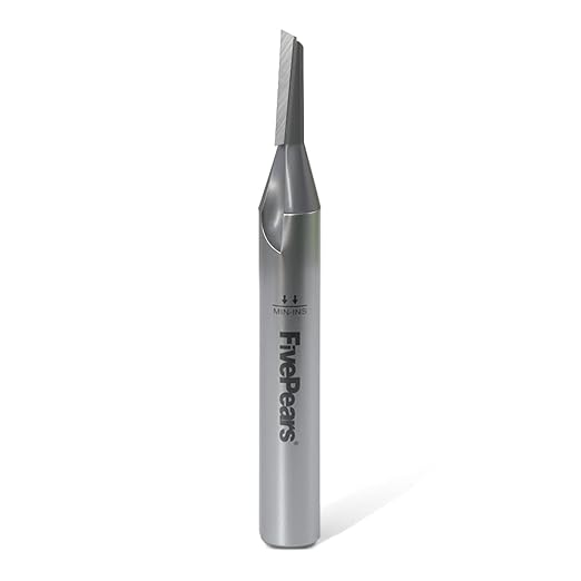 FivePears Straight Router Bits 1/4 Inch Shank Single Flute, 3/16 Inch Cutting Diameter, 1/2 Inch Cutting Length, Used for Create Groove, Dado or Hollow