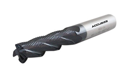 Accusize Industrial Tools 1/2'' Dia, M42 8% Cobalt Tialn Roughing End Mill, 1/2'' Shk Dia, 2'' Flt Length, 4'' Oal, 4 Flute, Coarse Tooth, 1102-0120