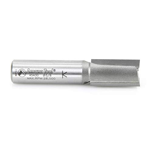 Amana Tool - 45430 Carbide Tipped Straight Plunge 5/8 Dia x 1" 2 Shank