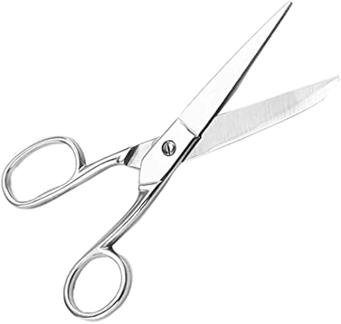 Craft Scissors - Sharp Blades, Soft Grip Handle, Multipurpose - Suitable for Sewing, Arts, Crafts, Office, School and Home (Silver, 7 inch)