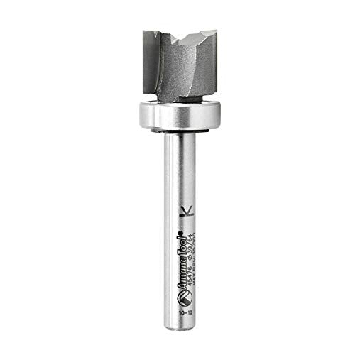 Amana Tool - 45476 Carbide Tipped Straight Plunge .615 Dia x 1/2 x 3/8 Shank with Upper Bb
