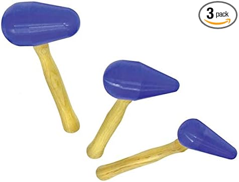 Eastwood 3 Pieces Diameter Teardrop Mallet Set Plastic Metal Forming Tear-Drop Set With Wood Handle