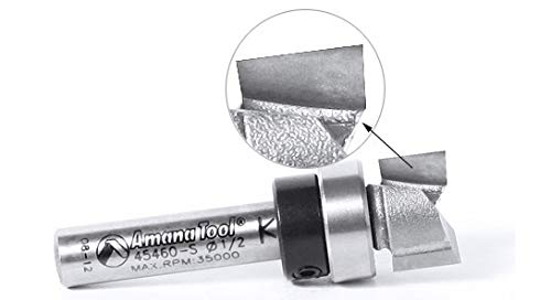 Amana Tool - 45462-S Carbide Tipped Flush Trim Plunge Template 5/8 Dia x 1/4" Sh