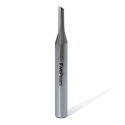 FivePears Straight Router Bits 1/4 Inch Shank Single Flute, 1/8 Inch Cutting Diameter, 3/8 Inch Cutting Length, Used for Create Groove, Dado or Hollow