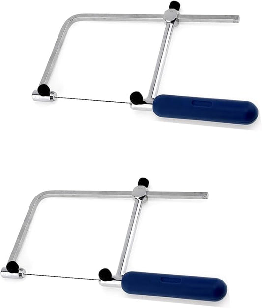 TopHomer 2 Packs Coping Saw U-Shaped Frame High Carbon Steel Hand Woodworking Saw for Jewelry Craft Wax Ring Cutting Metal Saw Making