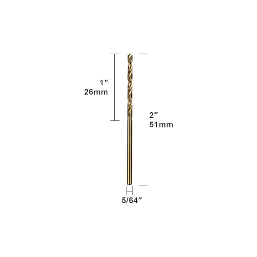 SALI Cobalt Drill Bit Set, 10Pcs 5/64" M35 High Speed Steel Jobber Length Drill Bit Kit for Hardened Metal, Stainless Steel, Cast Iron, Wood and Plastic, with Index Storage Case