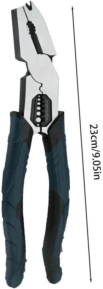 Industrial-Grade Multi-Function Cutting Pliers, 9-in-1 Multi-Functional Pliers Nail Puller/Wire Cutter/Stripper/Crimper?봀ompound Action Leverage Design,Professional Cutting Tool for Home Repair