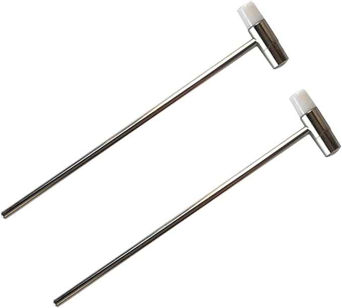 Dual Head Small Hammer, 7 Inches, Plastic Head and Metal Head, Black Plastic Grip, Double face Jewelry Mallet, Mini Hammer for Watch, Tuning, Woodworking, Toys, DIY, Leather, Instruments (19CM-2PACKS)