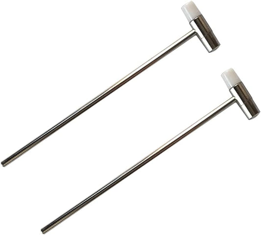 Dual Head Small Hammer, 7 Inches, Plastic Head and Metal Head, Black Plastic Grip, Double face Jewelry Mallet, Mini Hammer for Watch, Tuning, Woodworking, Toys, DIY, Leather, Instruments (19CM-2PACKS)