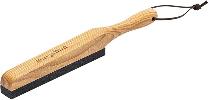 Berry&Bird Sharpening Stone File Garden Tool Sharpener with Handle, 180 Grits Silicon Carbide, Sharpening Knife, Axe, Hatchet, Lawn Mower Blade, Spade, Ideal for Garden, Chefs & Knife Enthusiasts
