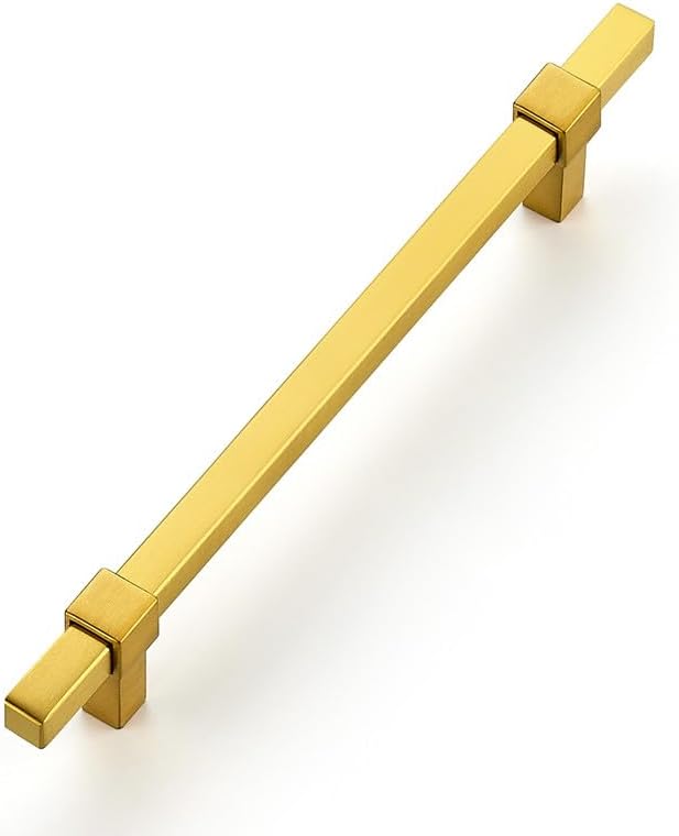 1 Pack Gold Cabinet Handles - 6-1/4" Hole Center Cabinet Pulls Drawer Pulls Cabinet Hardware Kitchen Handles for Cabinets