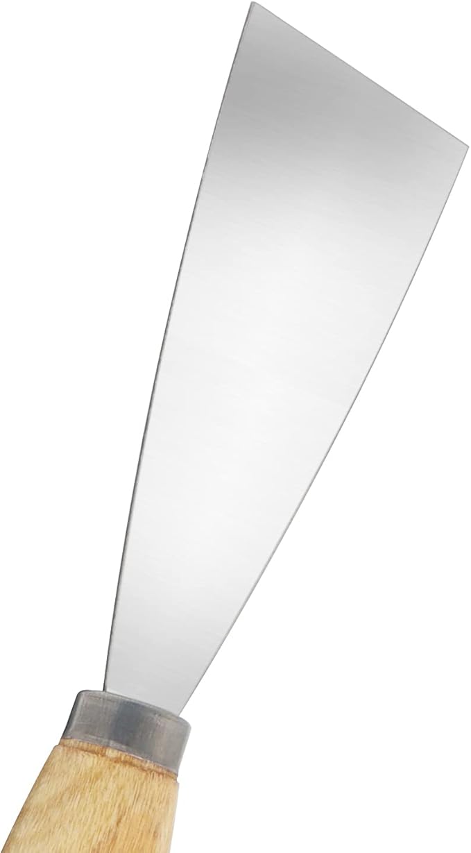 Putty Knife, 2 Inch Metal Scraper, wooden Handle Spackle Knives for Drywall, Decals, Wall paper, Patching, Painting, Taping, Scraping Coating
