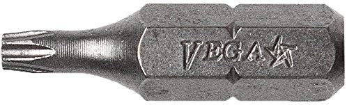 VEGA T6 TORX Security Bits. Professional Grade 쩌 Inch Hex Shank TORX T-6 S2 Steel 1" Security Bits. 125TT06A-4 (Pack of 4)