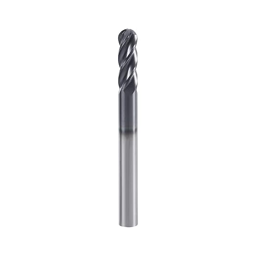 XYunEnZ ISB 4Flutes Carbide Ball Nose end Mill - Micro Grain Carbide End Mill for Alloy Steels/Hardened Steels(1,3/8)