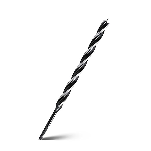 1/2" x 12" Auger Drill Bit for Wood, Hex Shank Tri Flute Ship Auger Long Drill Bit for Soft and Hard Wood,Tree Stump,Plastic,Drywall and Composite Materials
