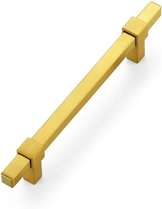 1 Pack Gold Cabinet Handles - 5" Hole Center Cabinet Pulls Drawer Pulls Cabinet Hardware Kitchen Handles for Cabinets